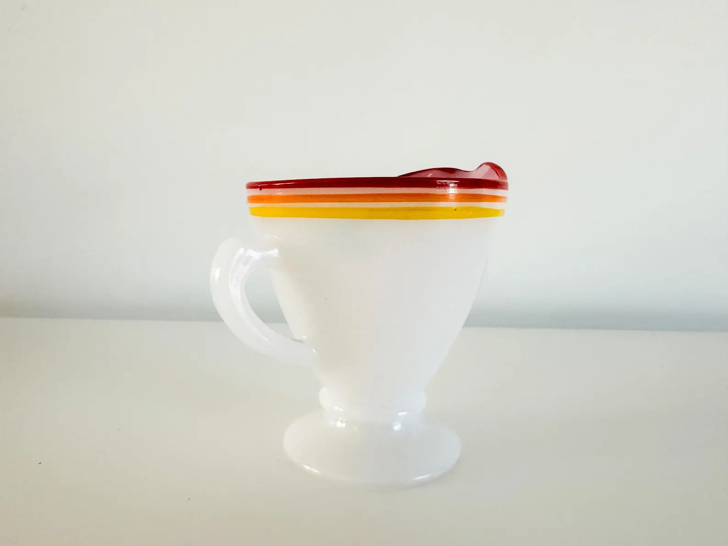 Lot of 7 Hazel Atlas Black Rose Sherberts on Platonite Glass | Lot of 7 Milk Glass