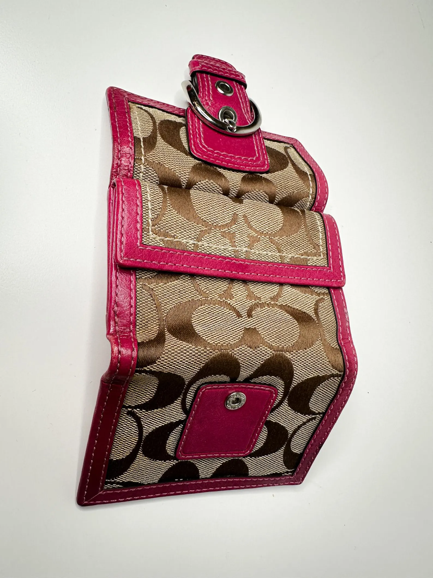 COACH Signature Pink Bifold Wallet