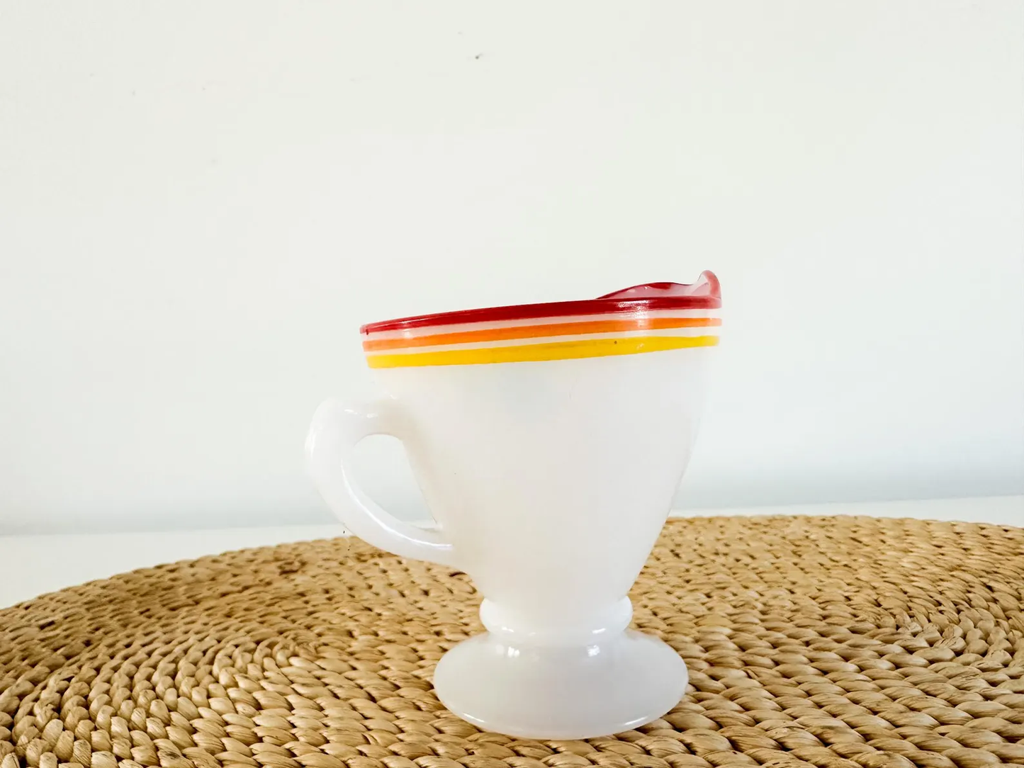 Lot of 7 Hazel Atlas Black Rose Sherberts on Platonite Glass | Lot of 7 Milk Glass