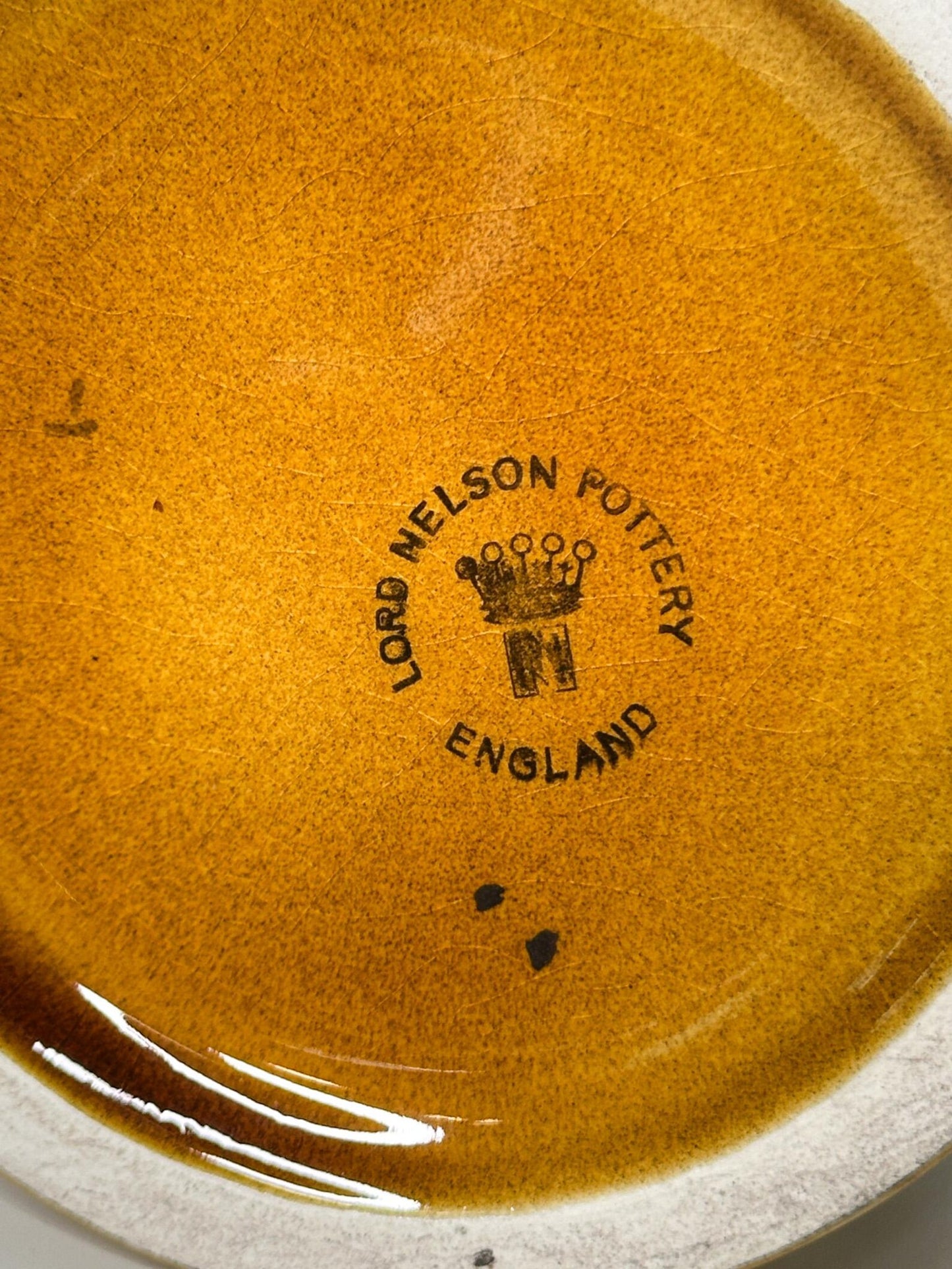 Vintage LORD NELSON Pottery Beer Stein Mug with Silver Rim made in England