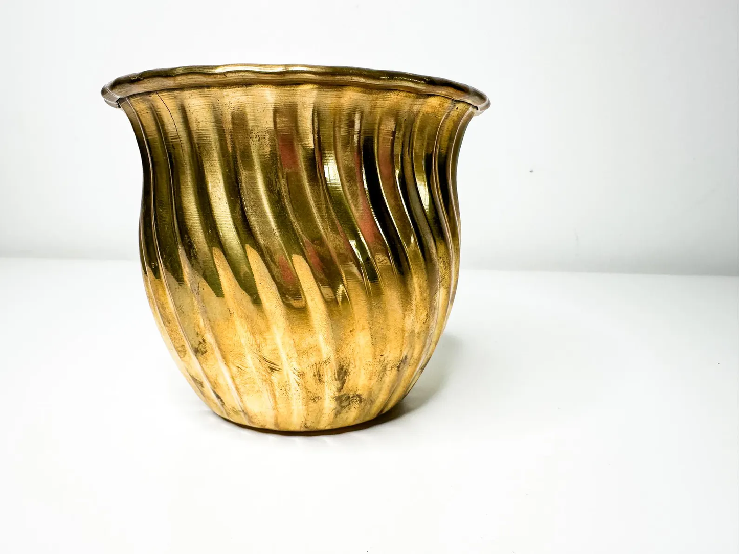 Lot of 2 Vintage Brass Plant Pots | Vintage Brass Pots