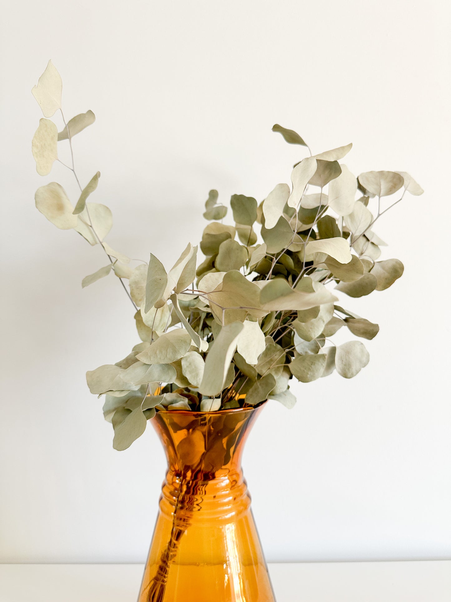 Vintage Amber Glass Decorative Vase