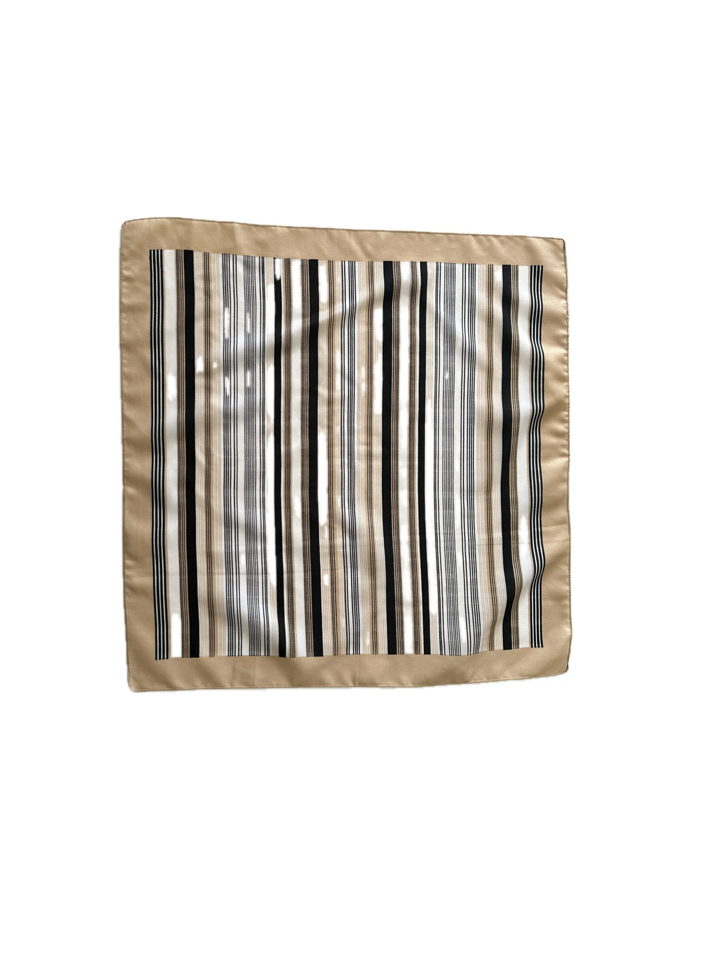 Striped Taupe Nylon Scarf | Vintage Taupe Scarf