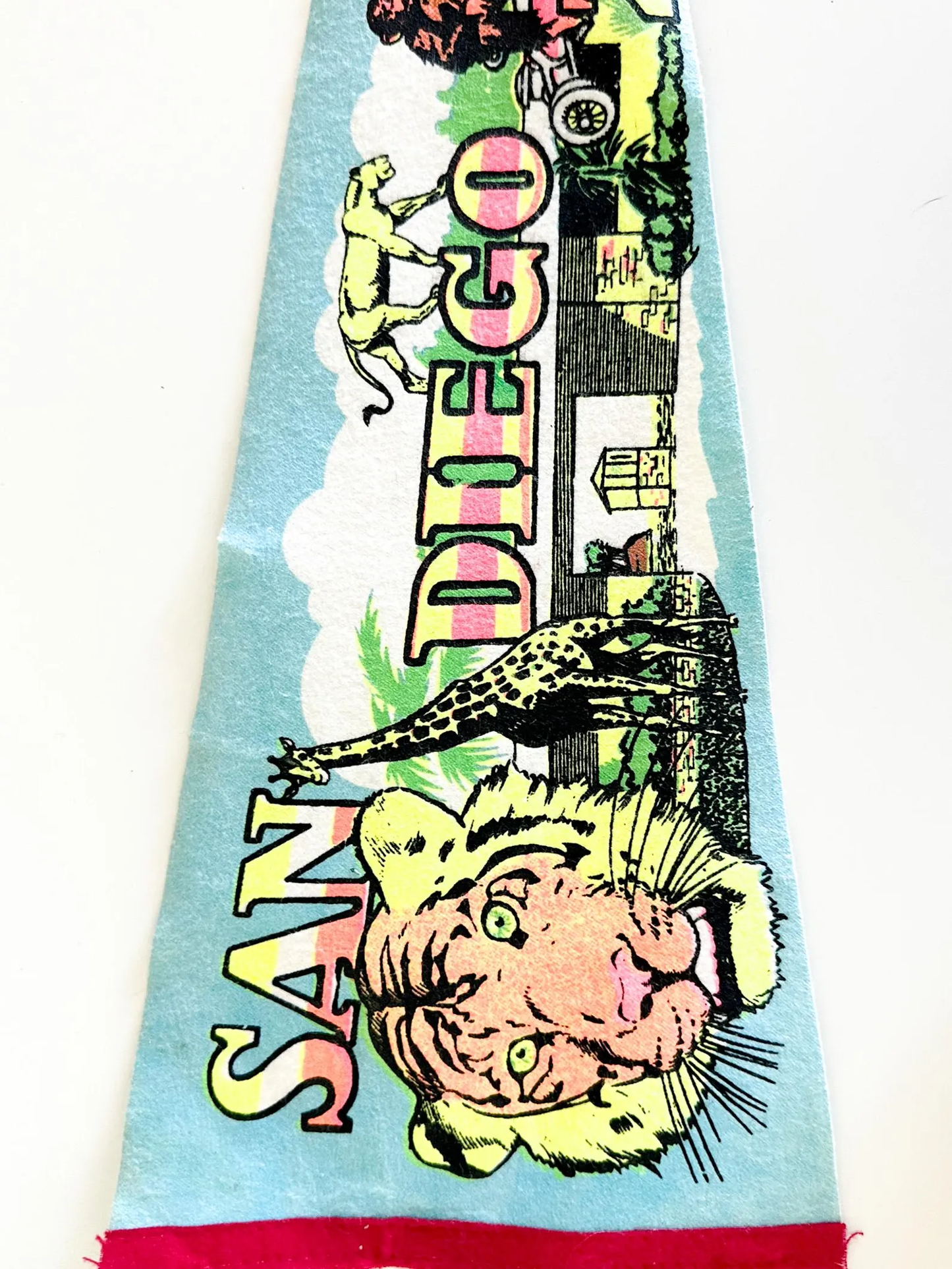 San Diego Zoo 1980s Souvenir Pennant | Vintage Felt Pennant