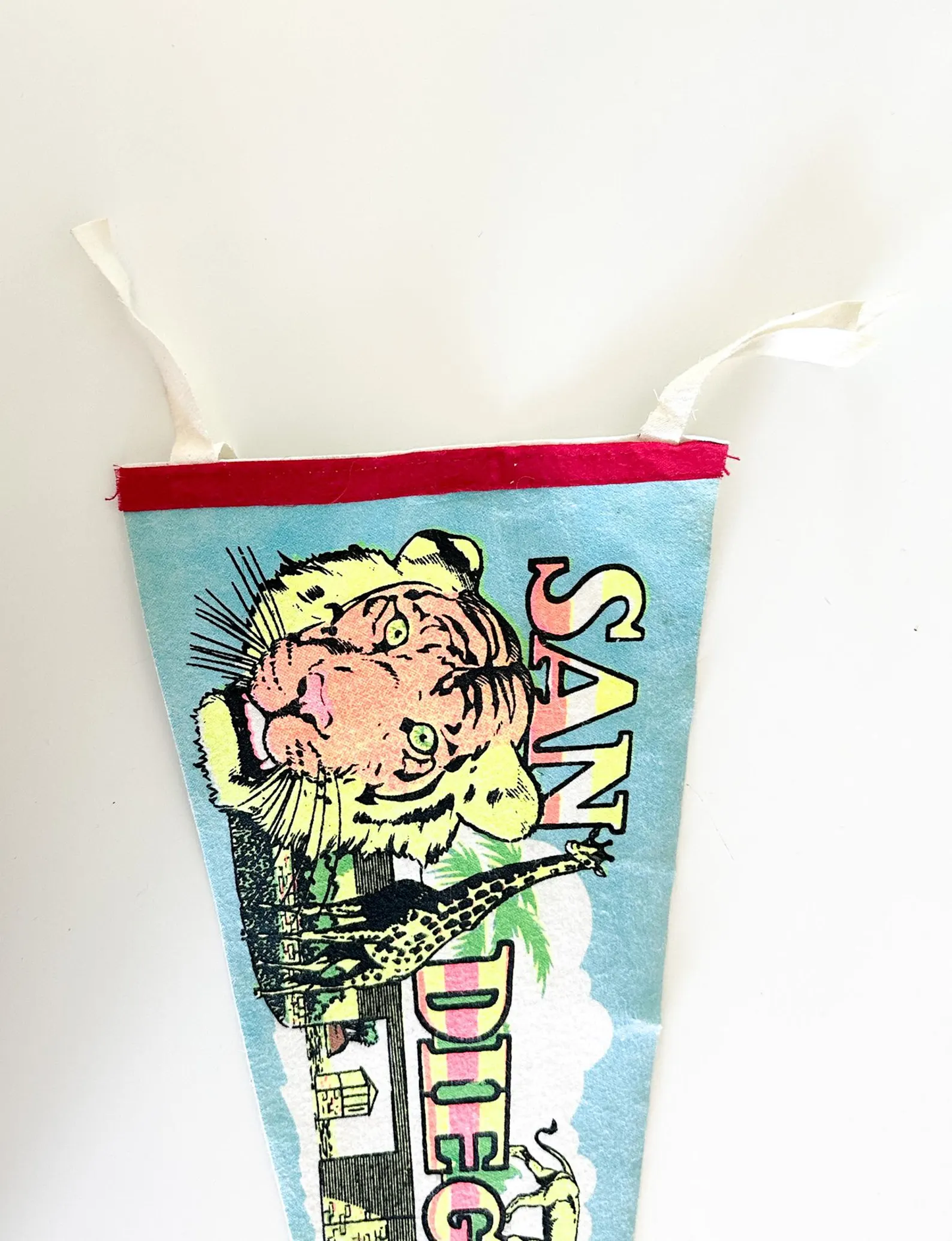 San Diego Zoo 1980s Souvenir Pennant | Vintage Felt Pennant