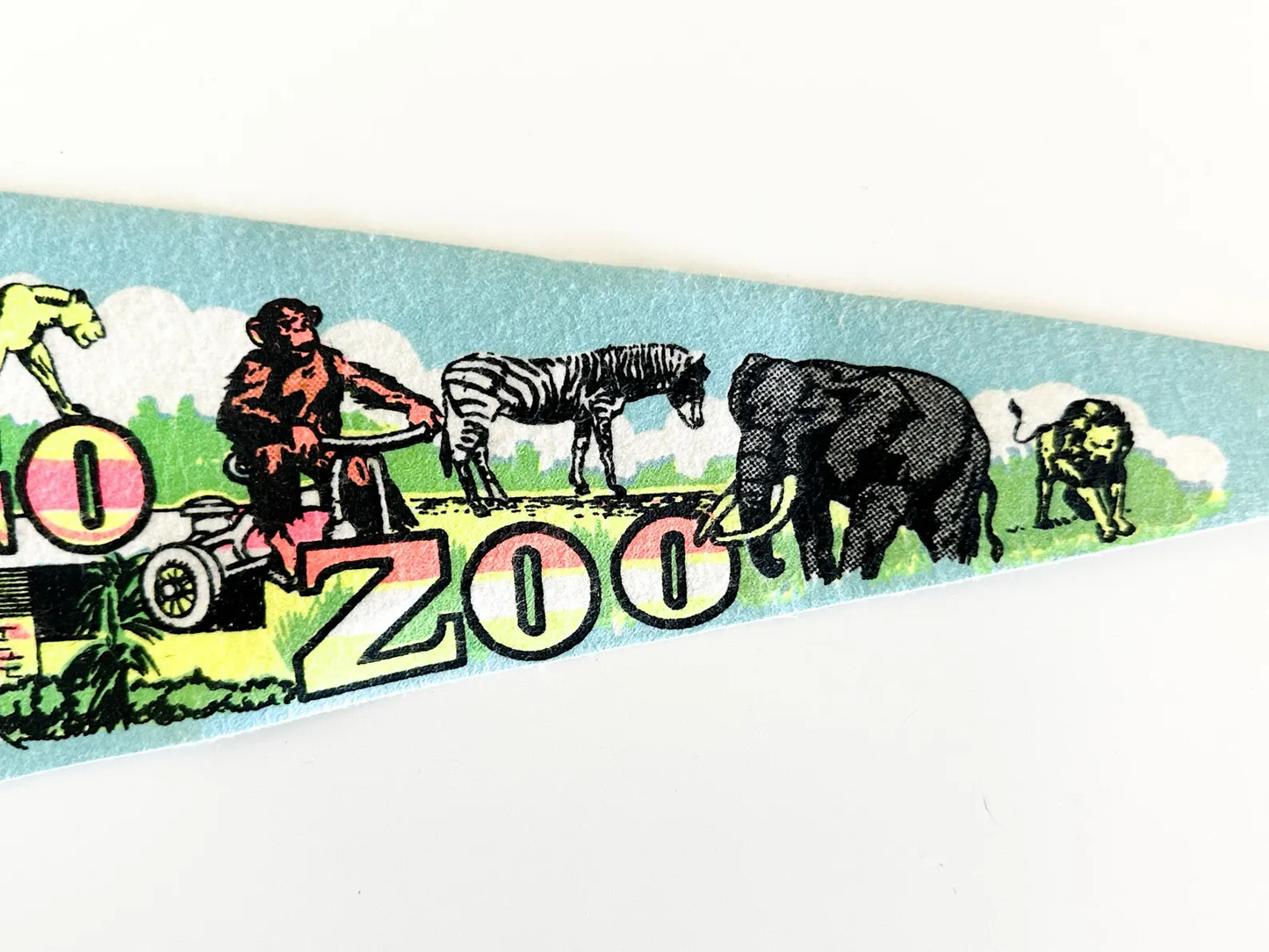 San Diego Zoo 1980s Souvenir Pennant | Vintage Felt Pennant