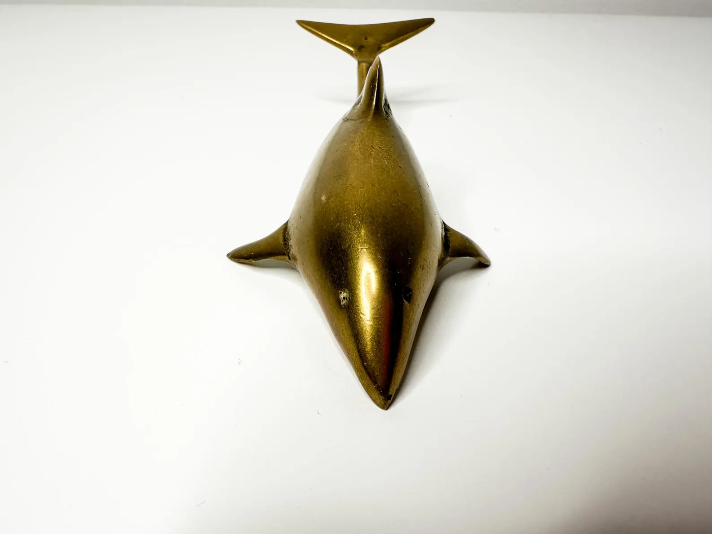 Brass Dolphin Figurine | Vintage Brass Dolphin Paperweight