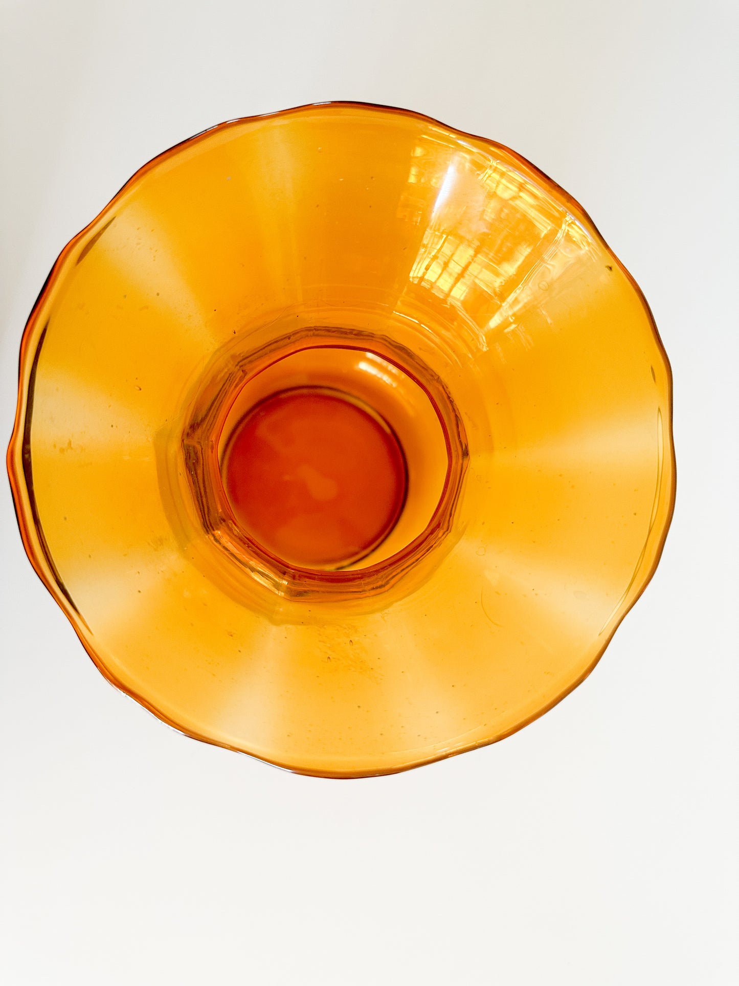 Vintage Amber Glass Decorative Vase