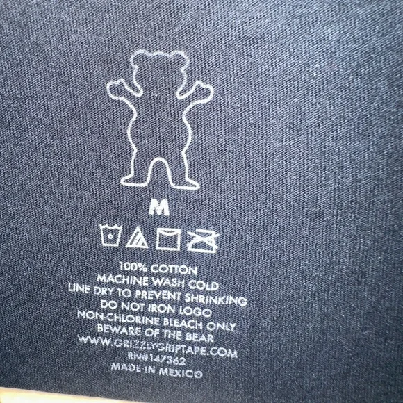 The Original Grizzly Skateboard Griptape Company Black Men's Tshirt