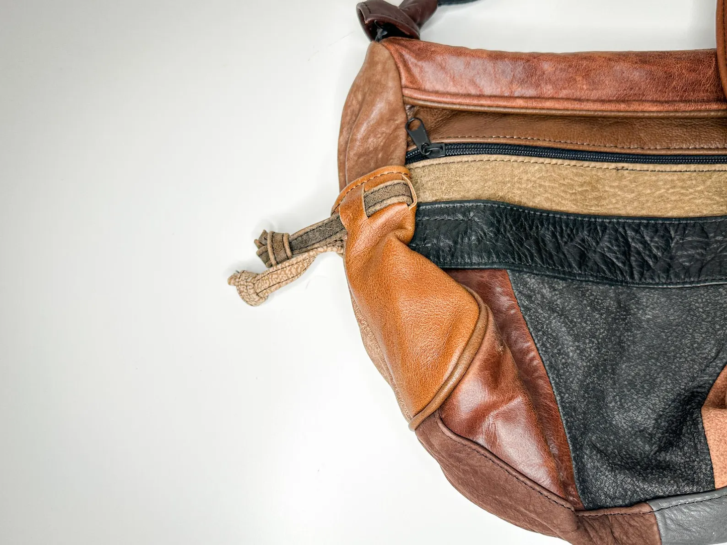 Vintage Patchwork Leather Crossbody Shoulder Bag