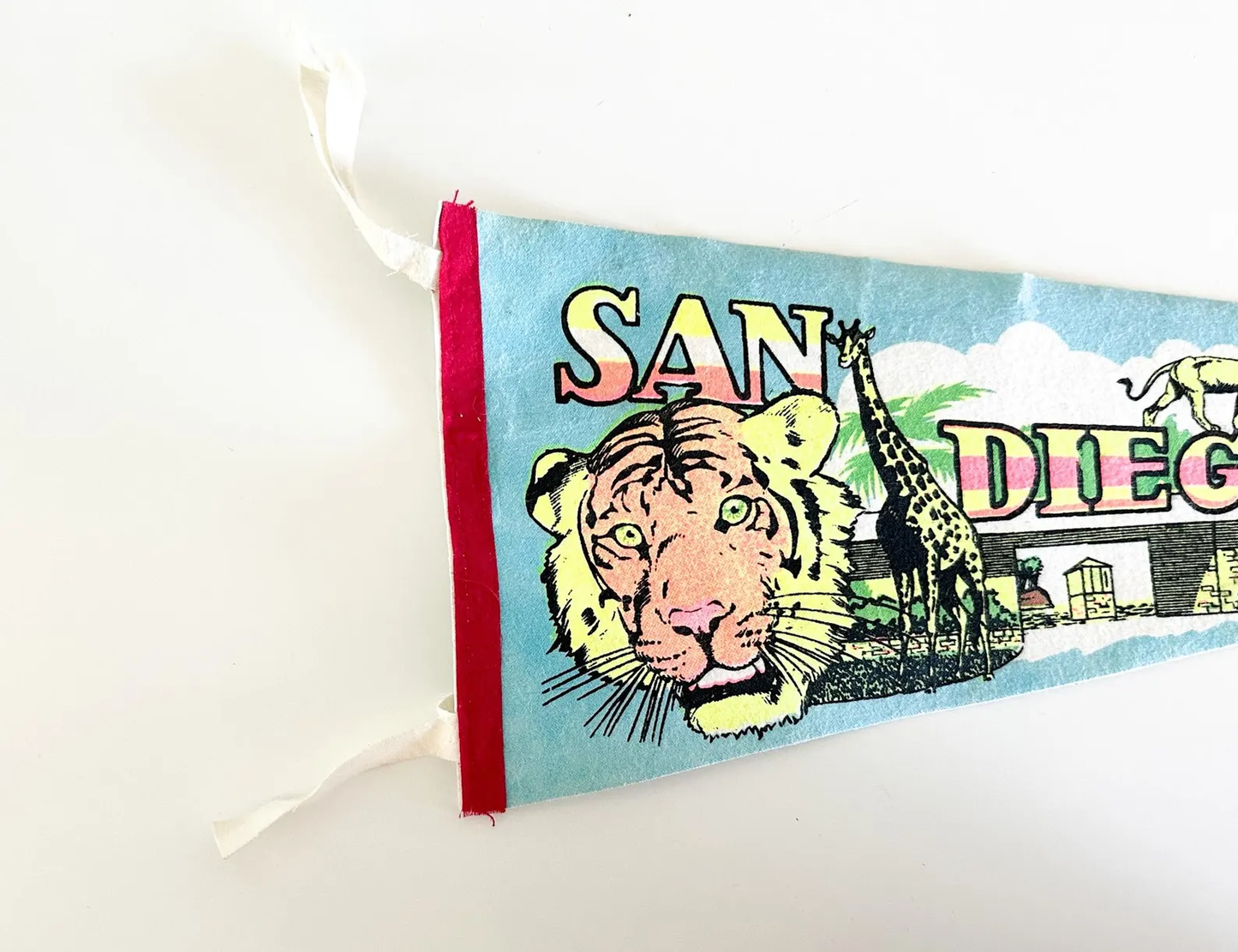 San Diego Zoo 1980s Souvenir Pennant | Vintage Felt Pennant