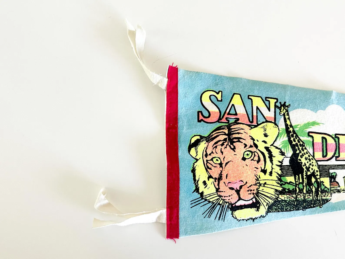 San Diego Zoo 1980s Souvenir Pennant | Vintage Felt Pennant
