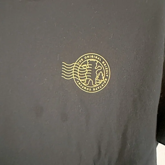 The Original Grizzly Skateboard Griptape Company Black Men's Tshirt