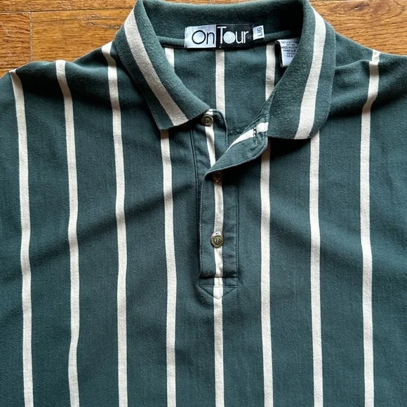 On Tour Men's striped polo shirt | Large