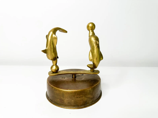 Brass Dolphin Music Box | Vintage Brass Music Box ( WORKING)