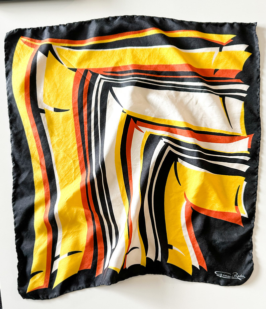 Giovanni Reda Scarf | Vintage Geometric 60s printed Giovanni Reda Silk Scarf