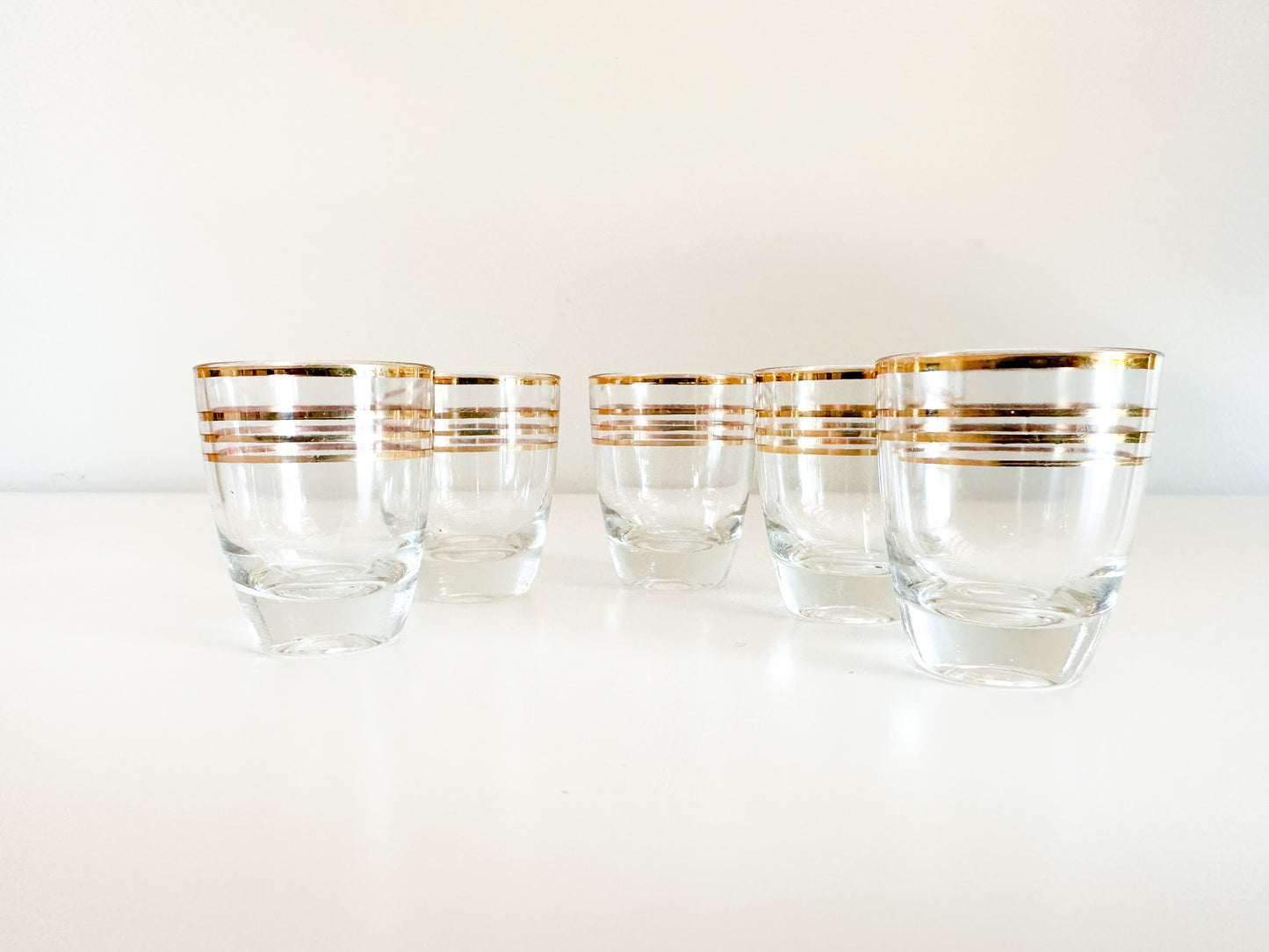 Vintage 1950s Art Deco style Bohemian Six Piece Liquor Set