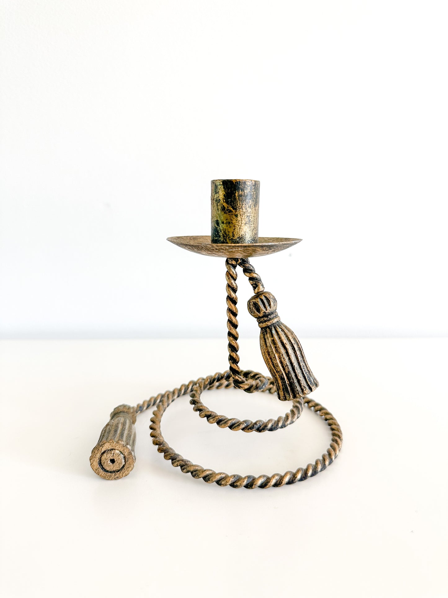 Vintage 1980s Ornate Tapered Candle Holder