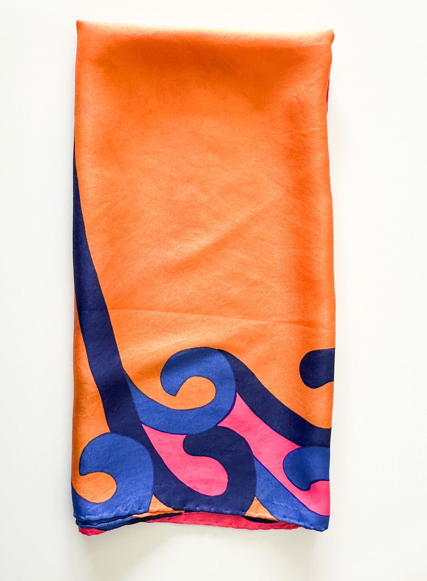70s Inspired Orange Blue and Pink Scarf | Colourful Scarf /Shawl