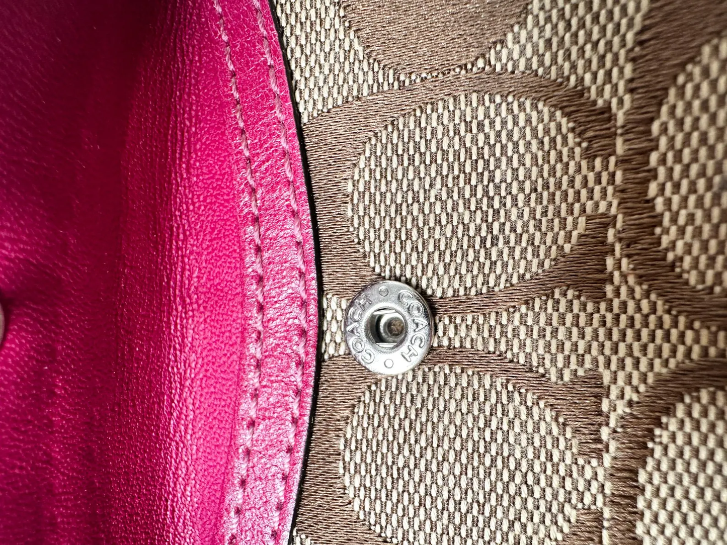 COACH Signature Pink Bifold Wallet