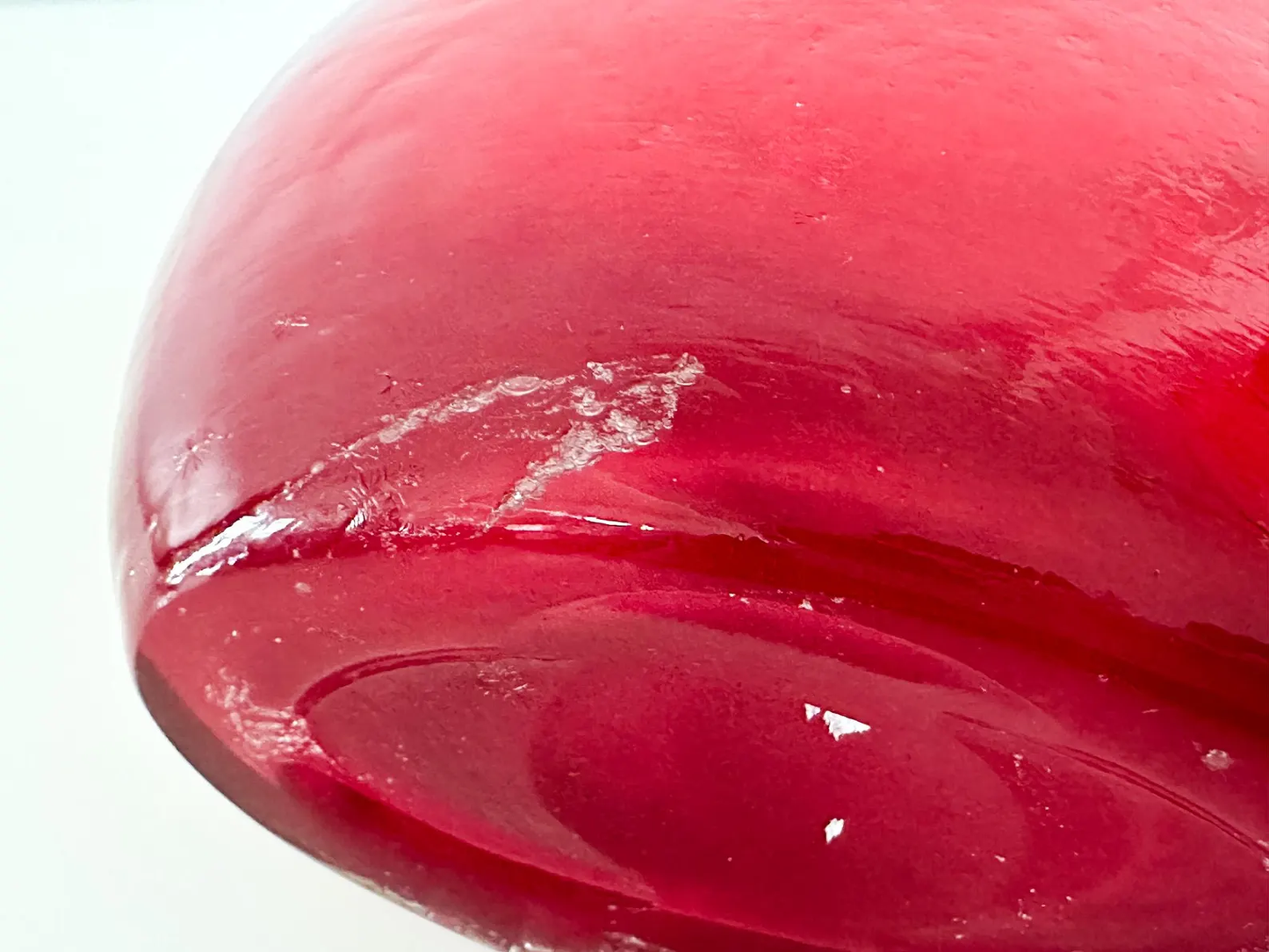 Art Glass Purse Vase | Red and Yellow Handblown Art Glass Vase Purse with Handles