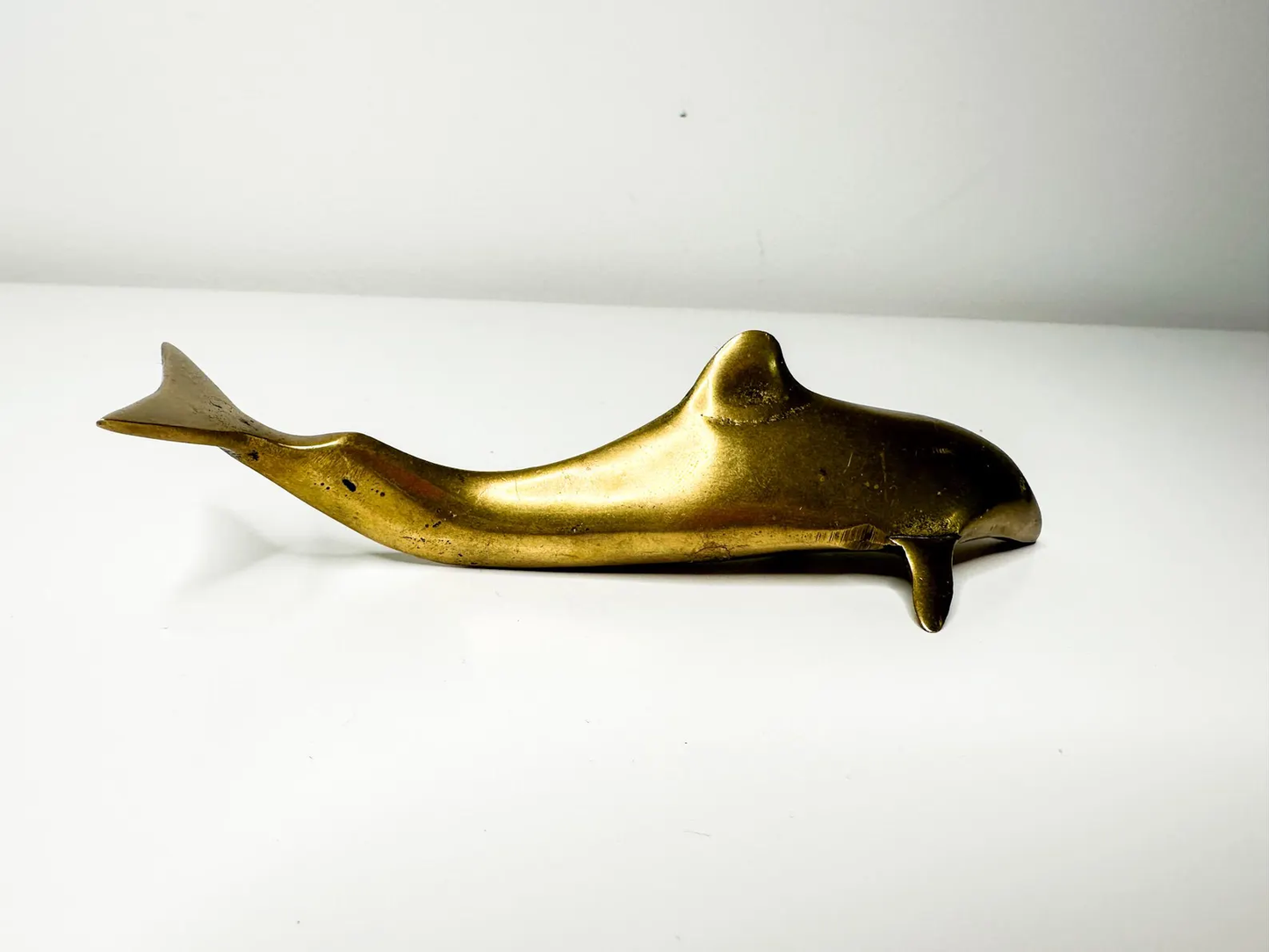 Brass Dolphin Figurine | Vintage Brass Dolphin Paperweight