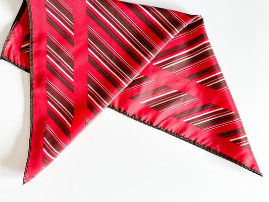 Red Striped Scarf | Vintage Red Striped Scarf | Black, White and Red Scarf/Shawl