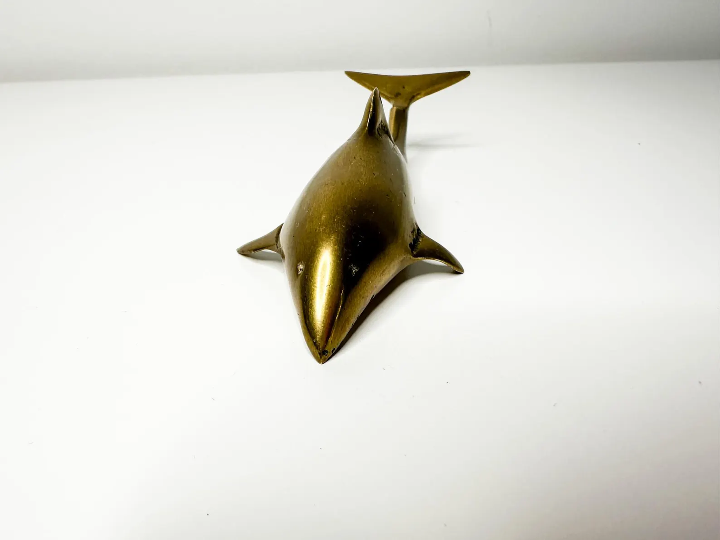 Brass Dolphin Figurine | Vintage Brass Dolphin Paperweight