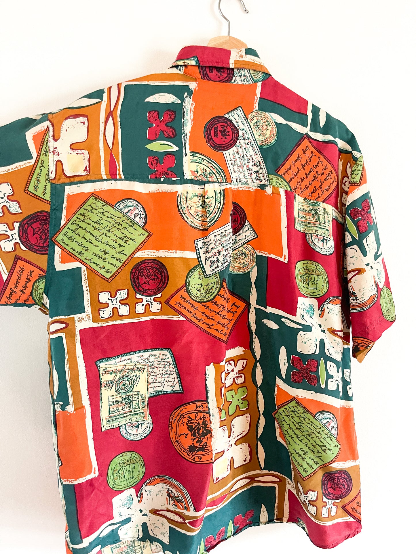 Vintage Silk Plus - 100% Silk Patterned Blouse