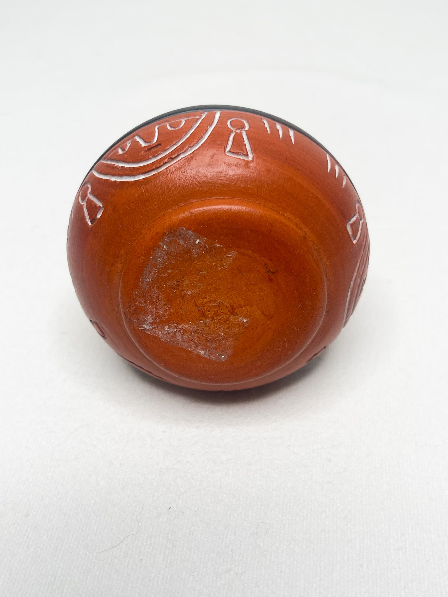 Vintage Southwestern Handmade Clay Vase with Geometric Pattern