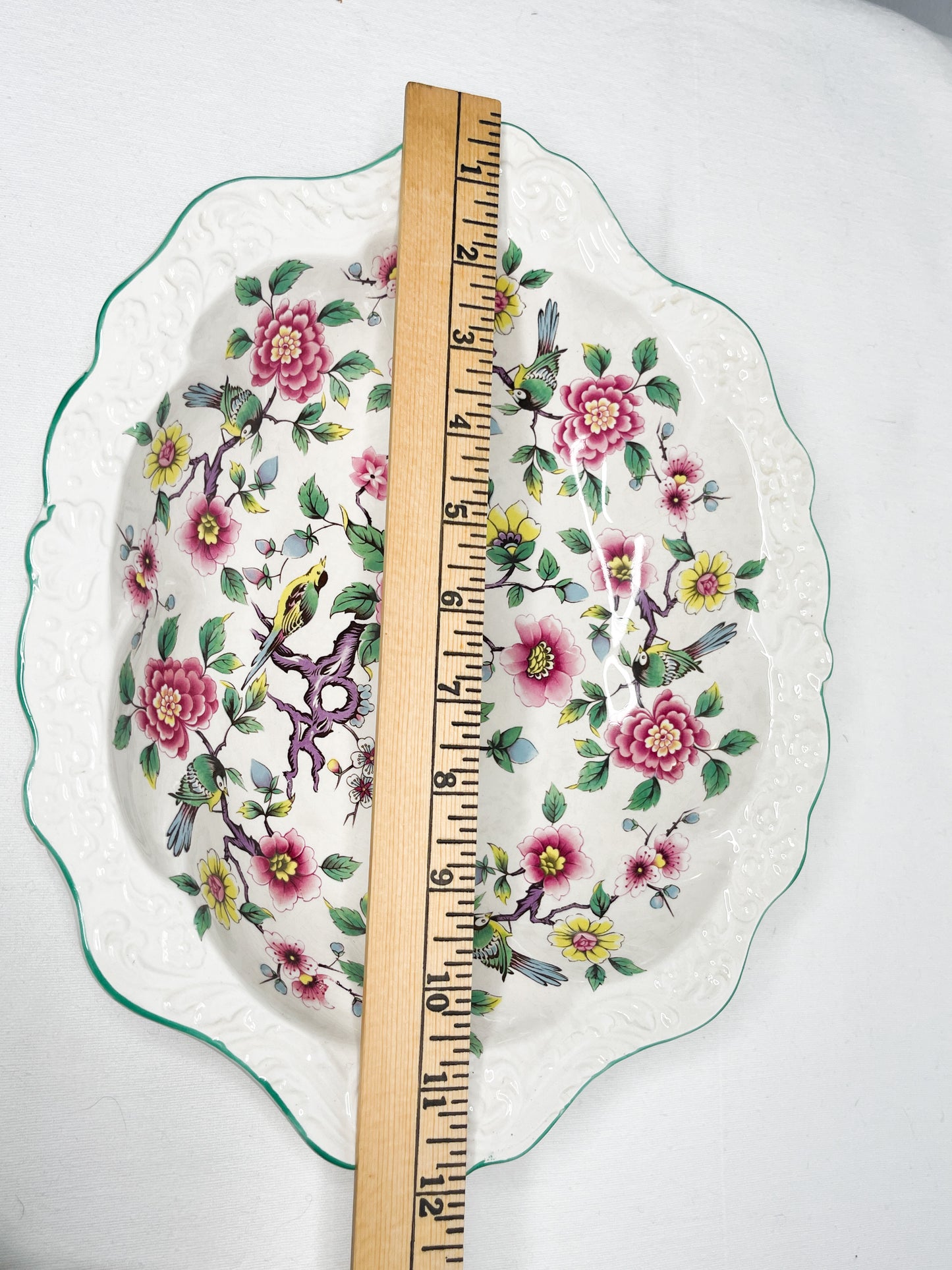 Vintage Old Foley, Wash Basin and Pitcher| Chinese Rose Pattern| James Kent LTD. Staffordshire England