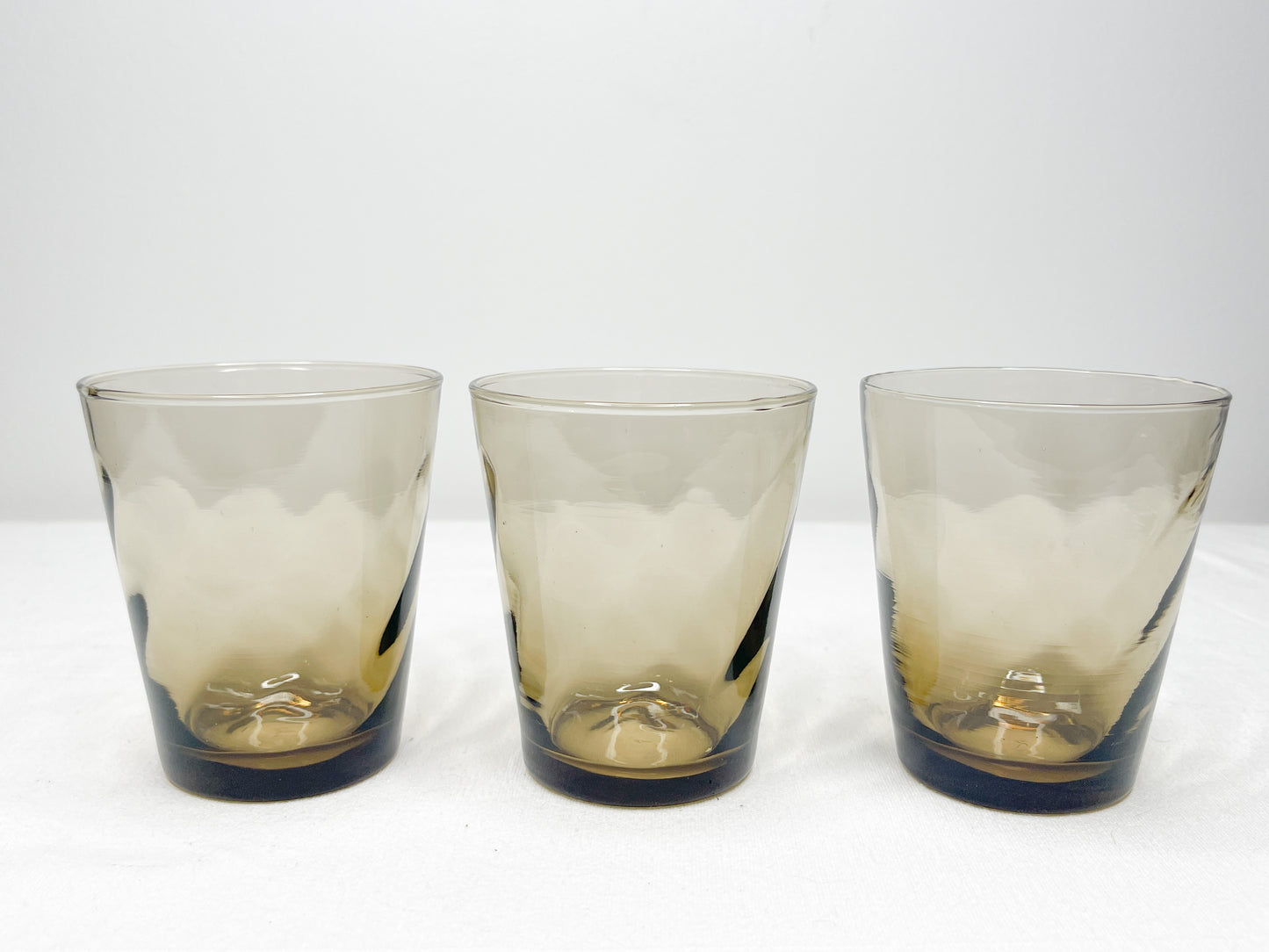 Lot of Three Vintage Smokey Juice Glasses