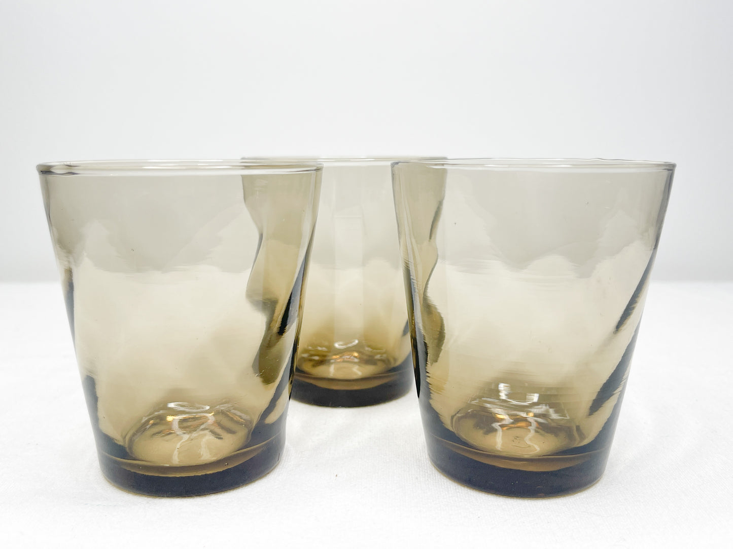 Lot of Three Vintage Smokey Juice Glasses