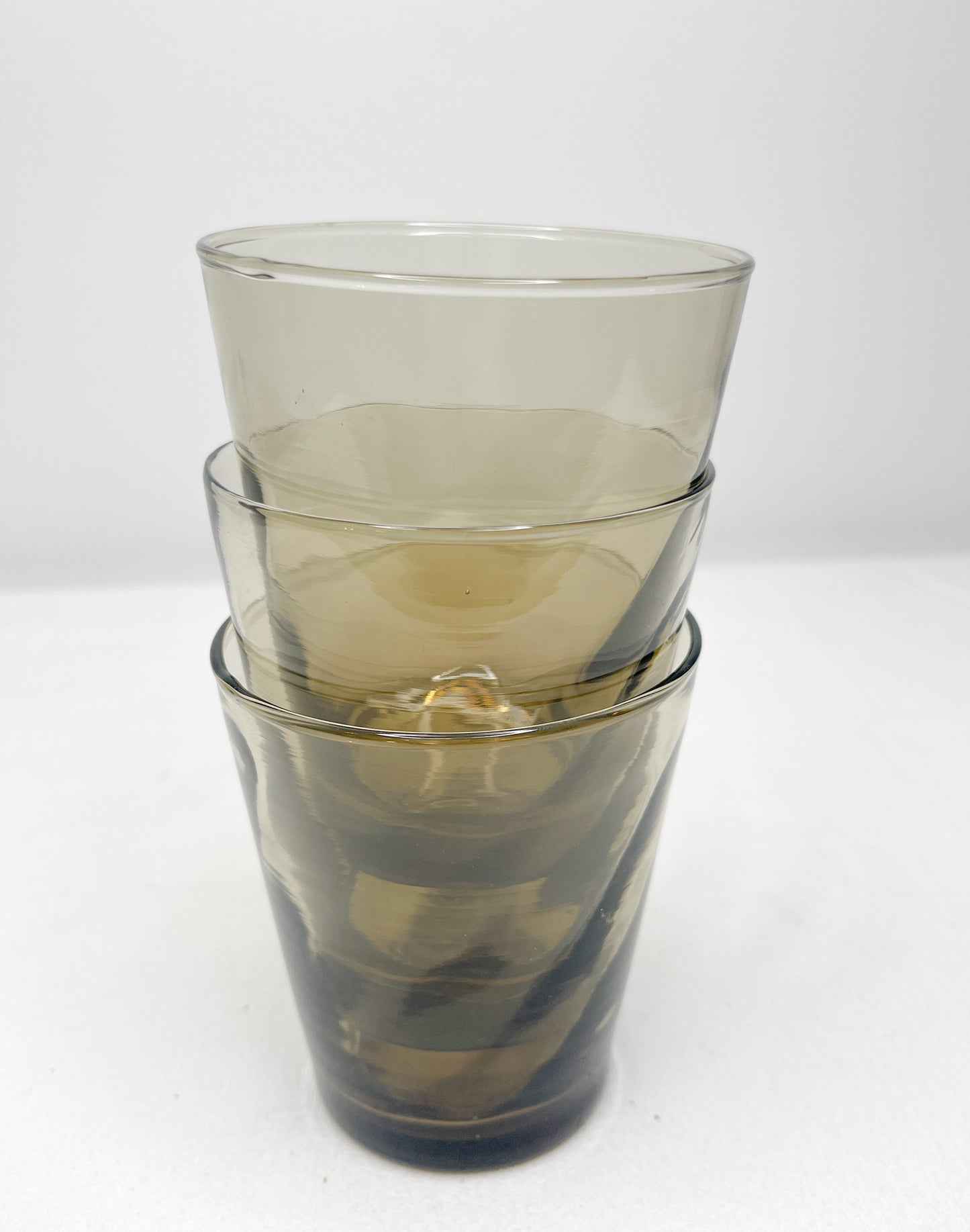 Lot of Three Vintage Smokey Juice Glasses