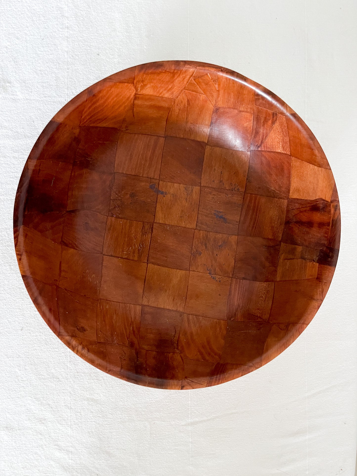 Vintage Parquet Wooden Bowl| Vintage Winco Wood Bowl