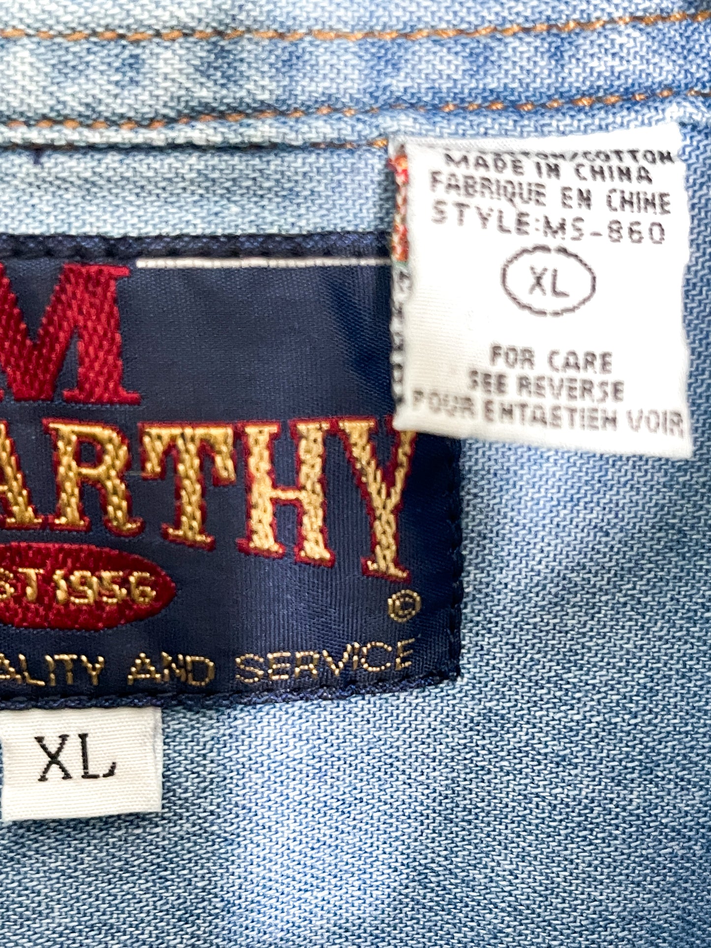 Vintage Queen's School of Business Denim Shirt| Denim shirt| Long sleeve Denim Shirt|