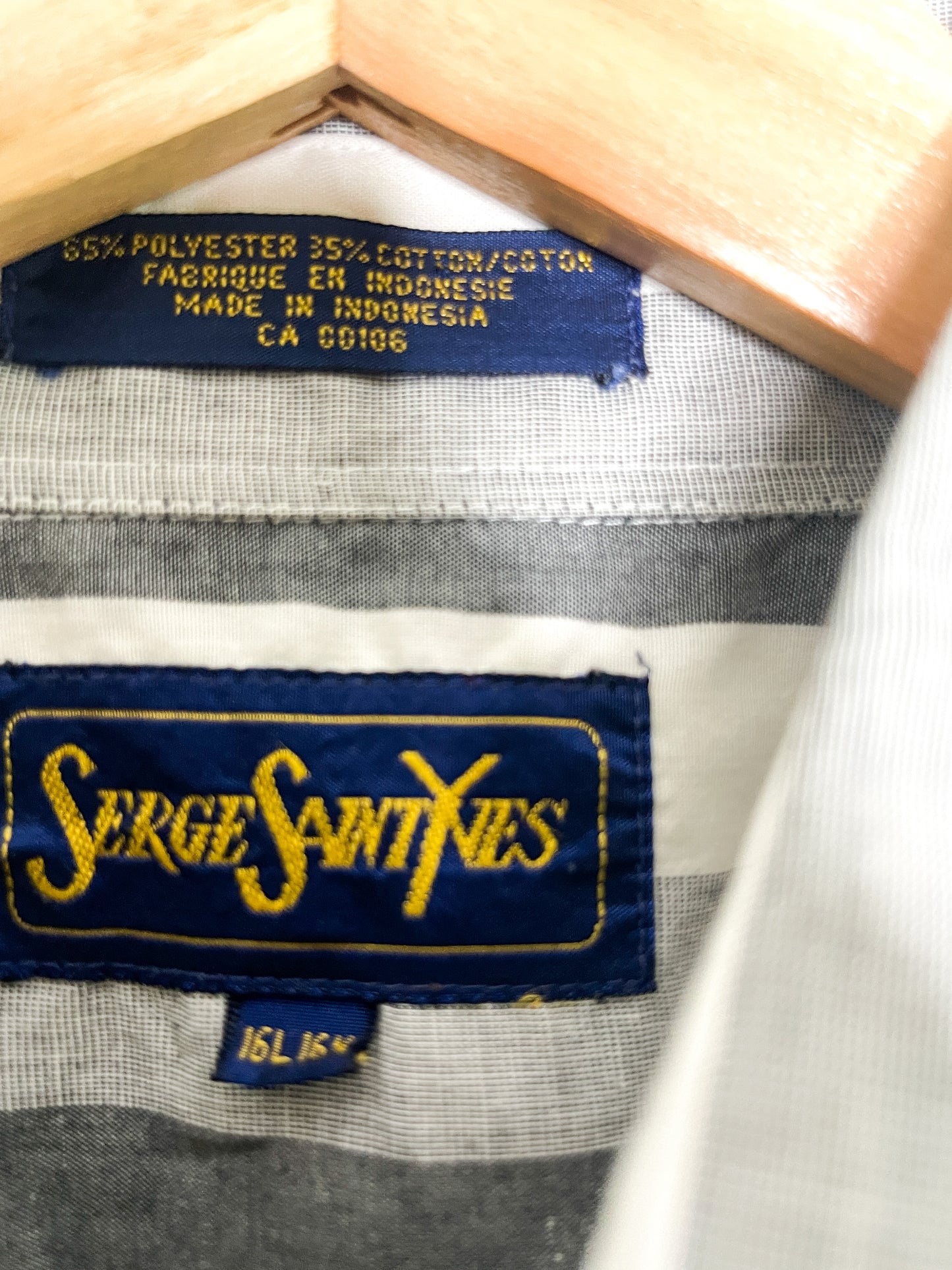 Vintage Serge Saint Yves Striped Shirt | Vintage Mens Striped Mens Shirt| Spring/Summer Mens Shirt 16L