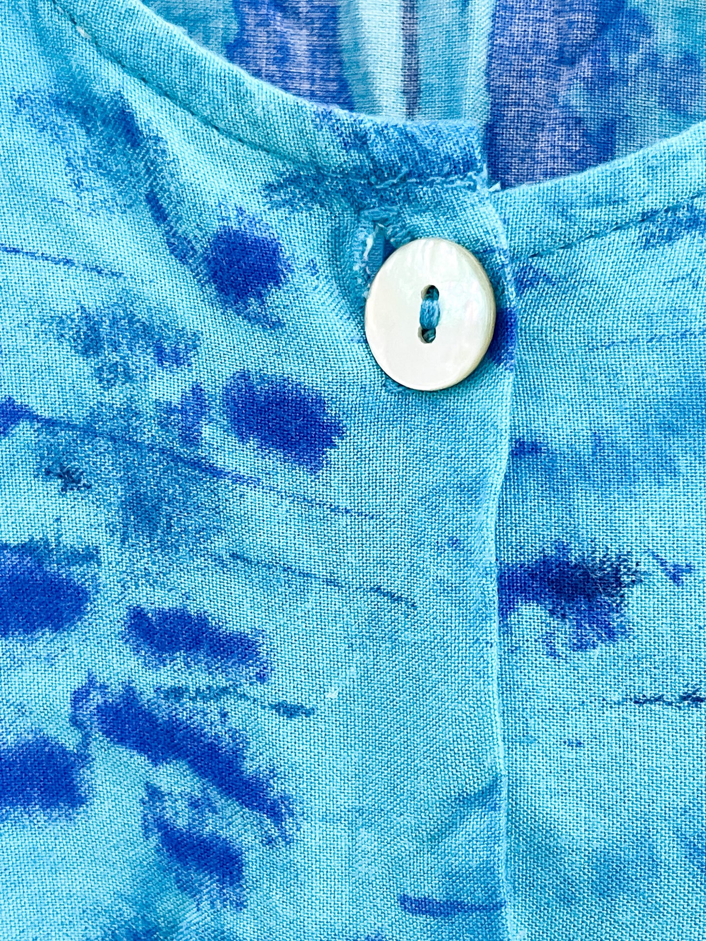 Vintage Orchid Blouse | Boho Patterned Blouse | Spring/Summer Blue Blouse