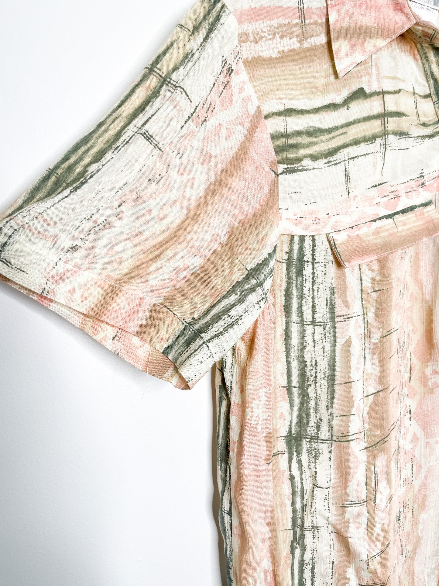 Vintage Cleo Petites Blouse| Vintage Blouse| Patterned Summer Blouse| Vintage Spring/Summer Blouse