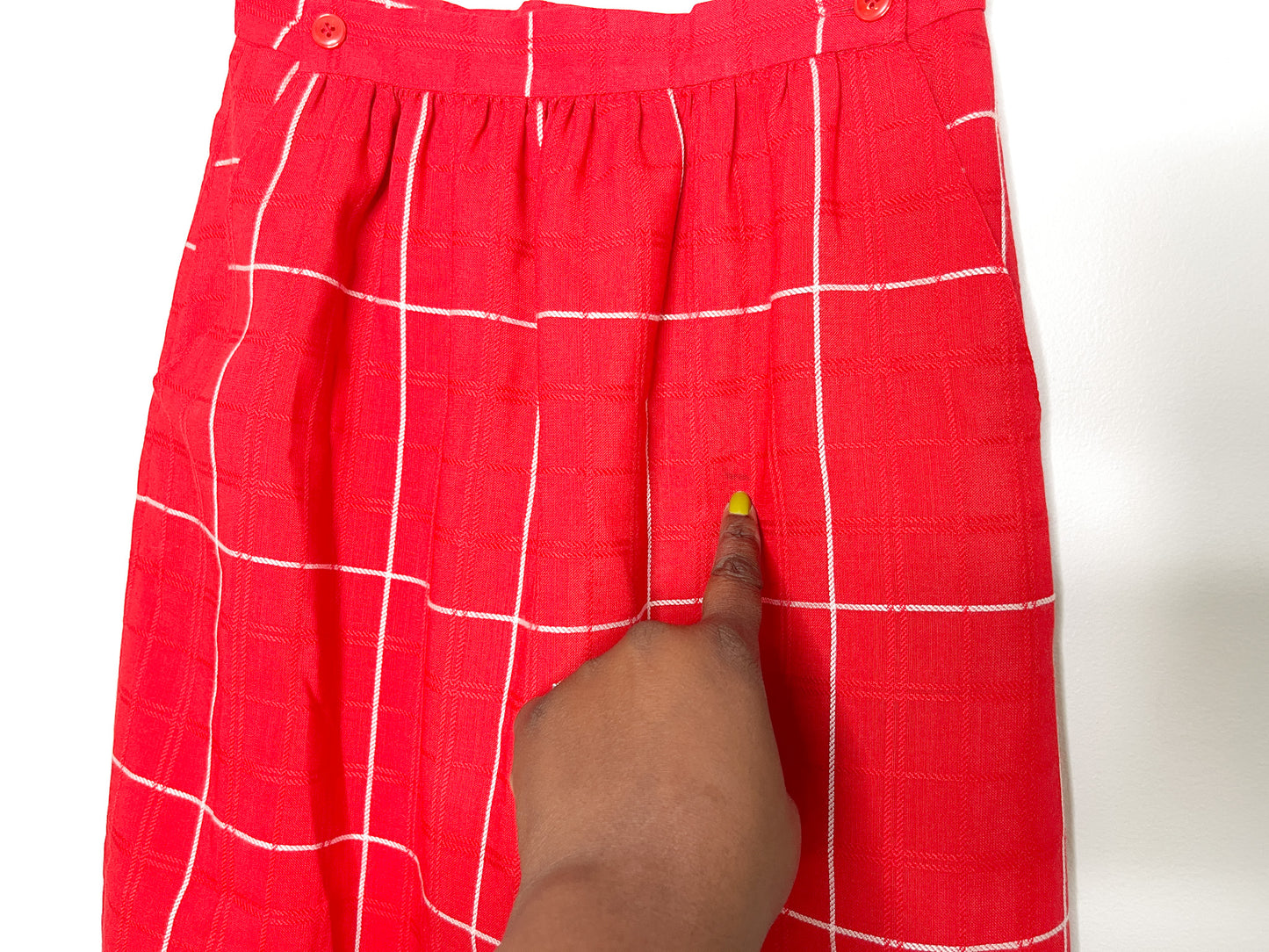 Vintage Red and White Plaid Skirt | Plaid Skirt | Vintage Pencil Skirt | Vintage Perruzzi Skirt
