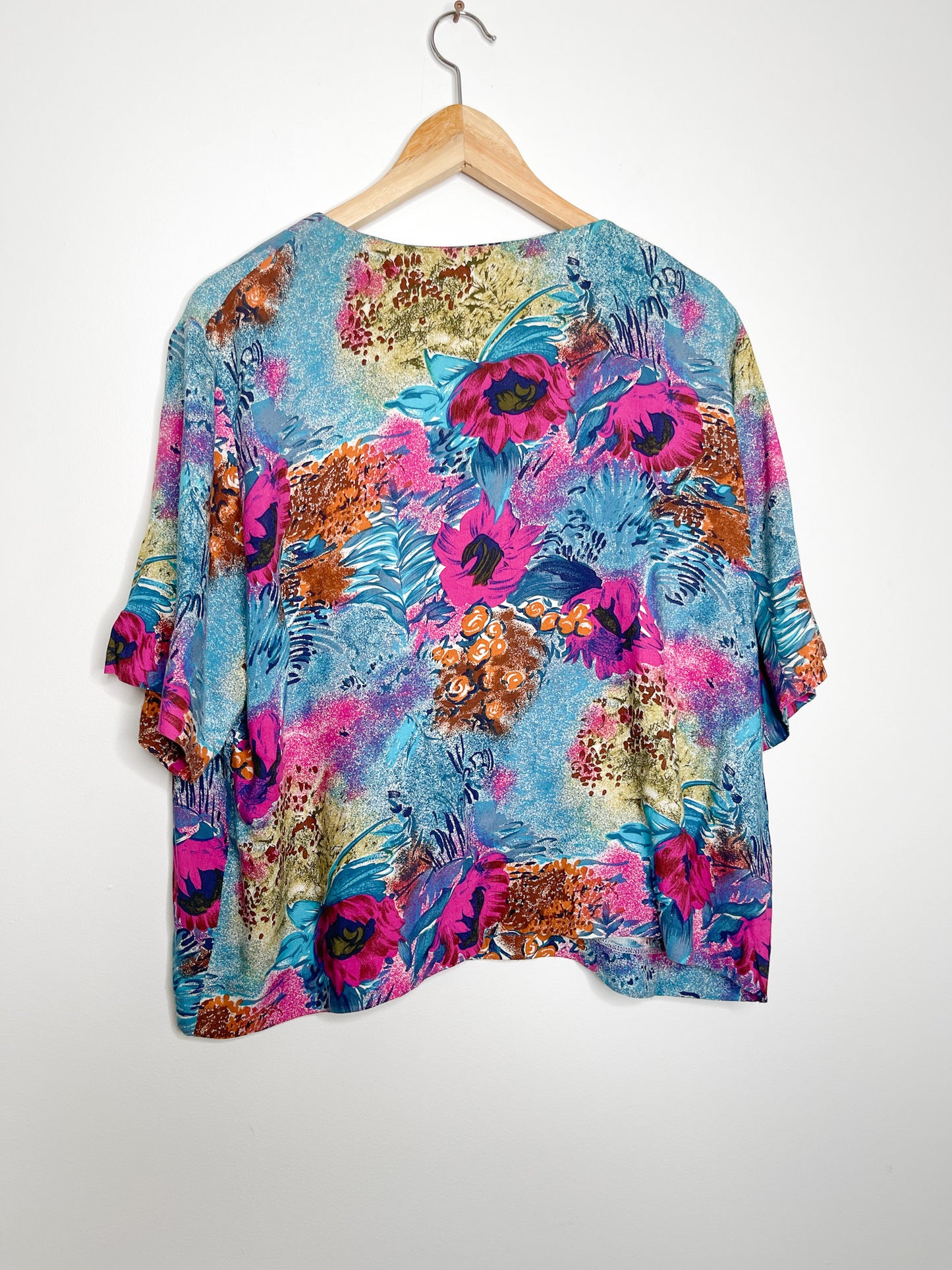 Vintage Floral Blouse | Floral Blouse with pockets | Vintage Short Sleeve floral Blouse | Vintage Blouse