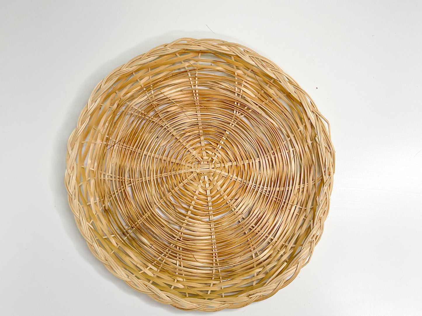 Curated Lot of 3 Vintage Wicker Plate/Chargers | Vintage Wicker Plates | Collectible Wicker Plates