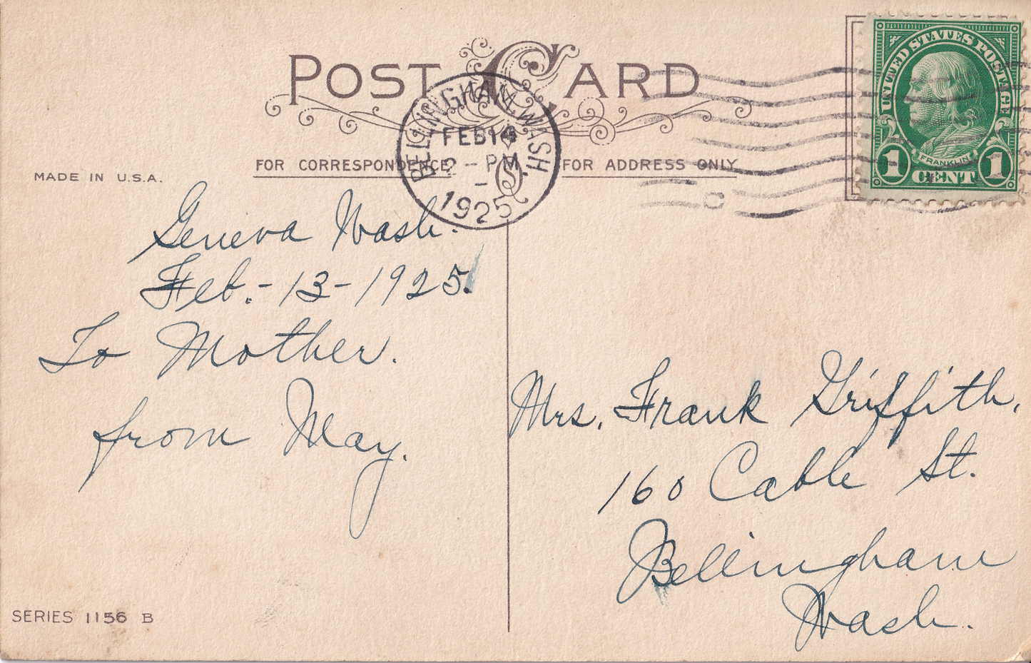 Vintage Valentine's Day Postcard - Valentine Thoughts