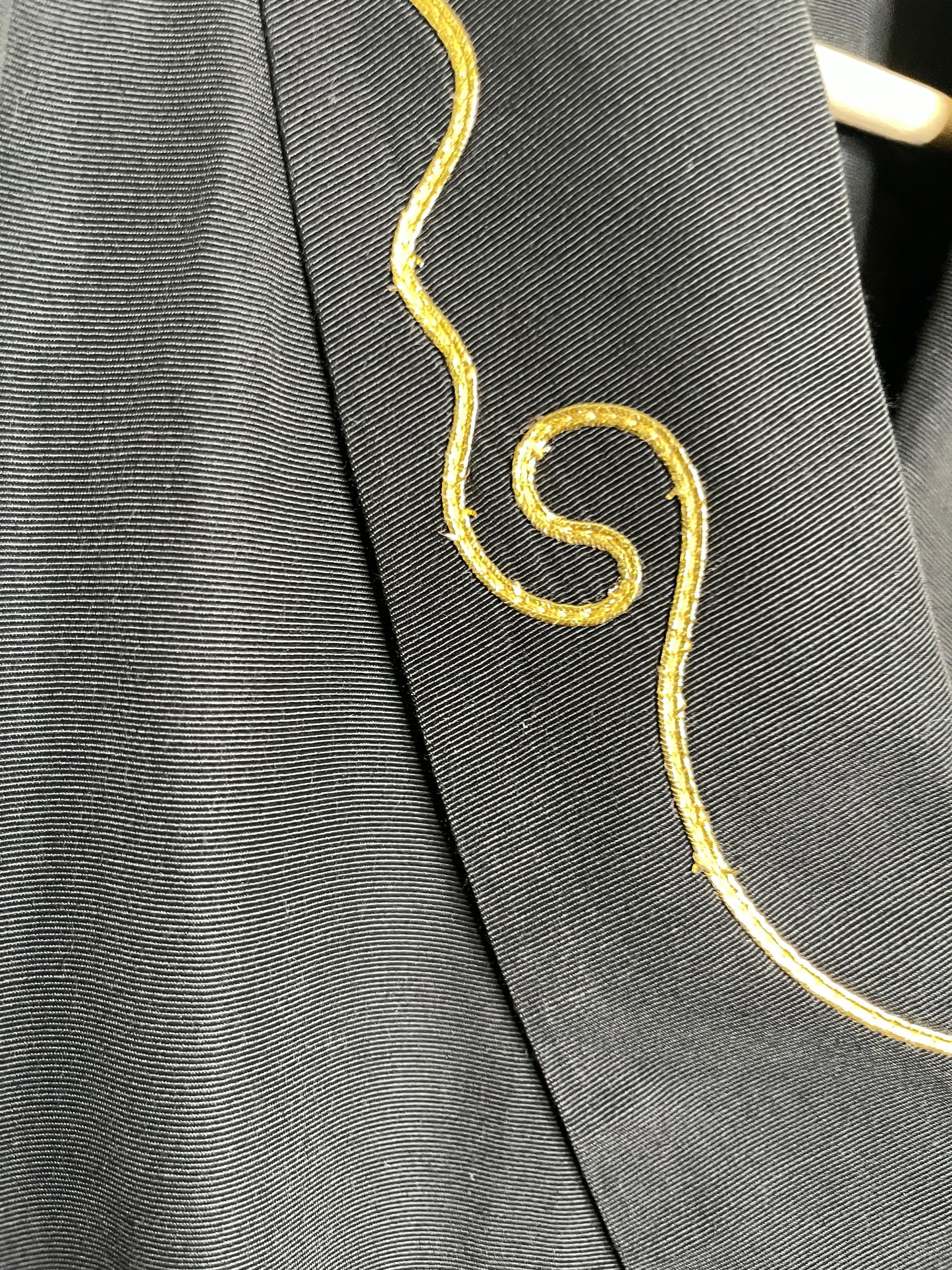 90s Amoretti Button Front Dress with Gold Detailing | Vintage Amoretti Black Dress