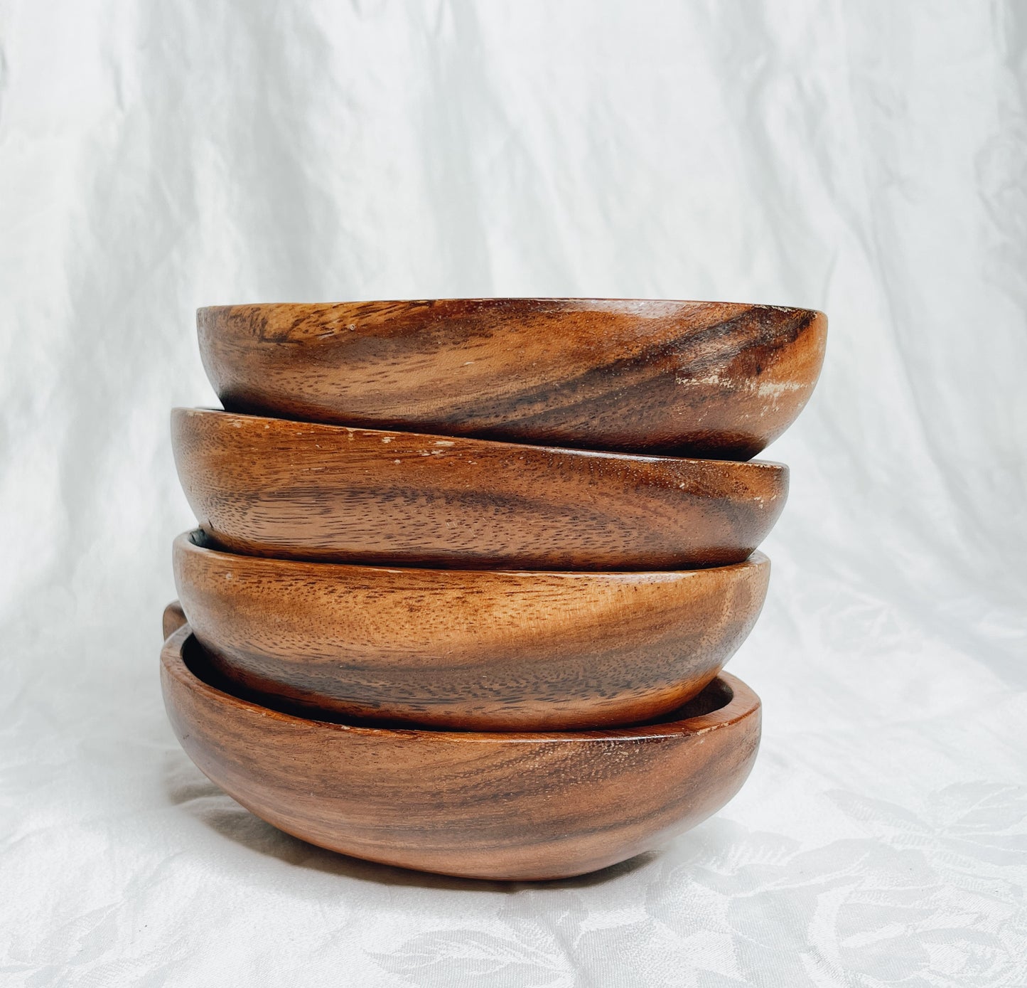 Vintage Monkey Pod Salad Bowl Set.