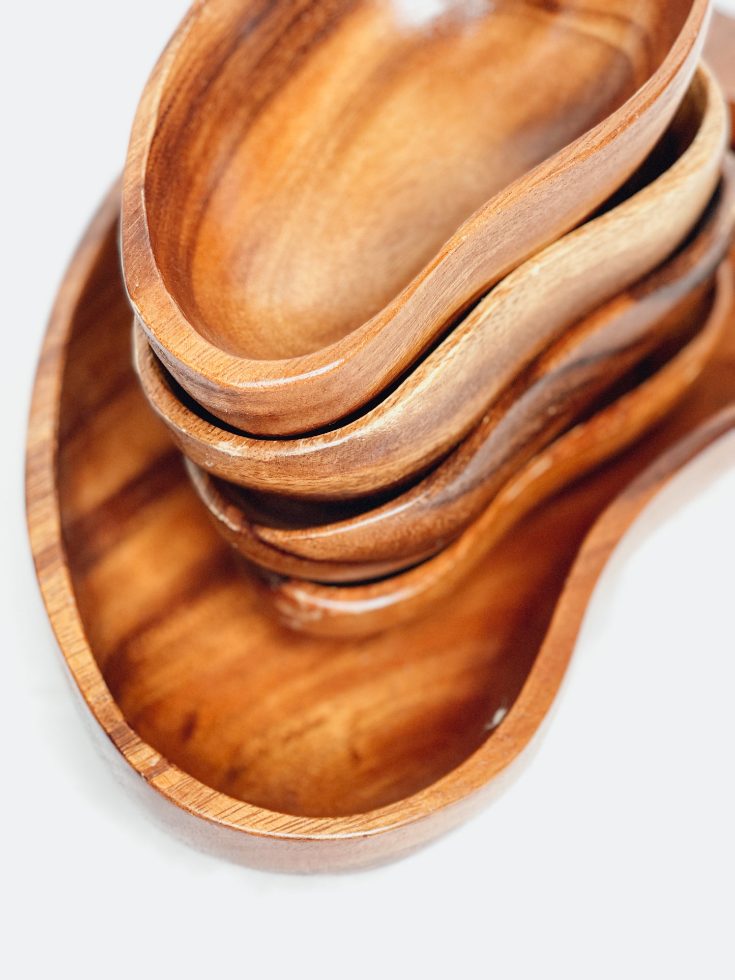 Vintage Monkey Pod Salad Bowl Set.