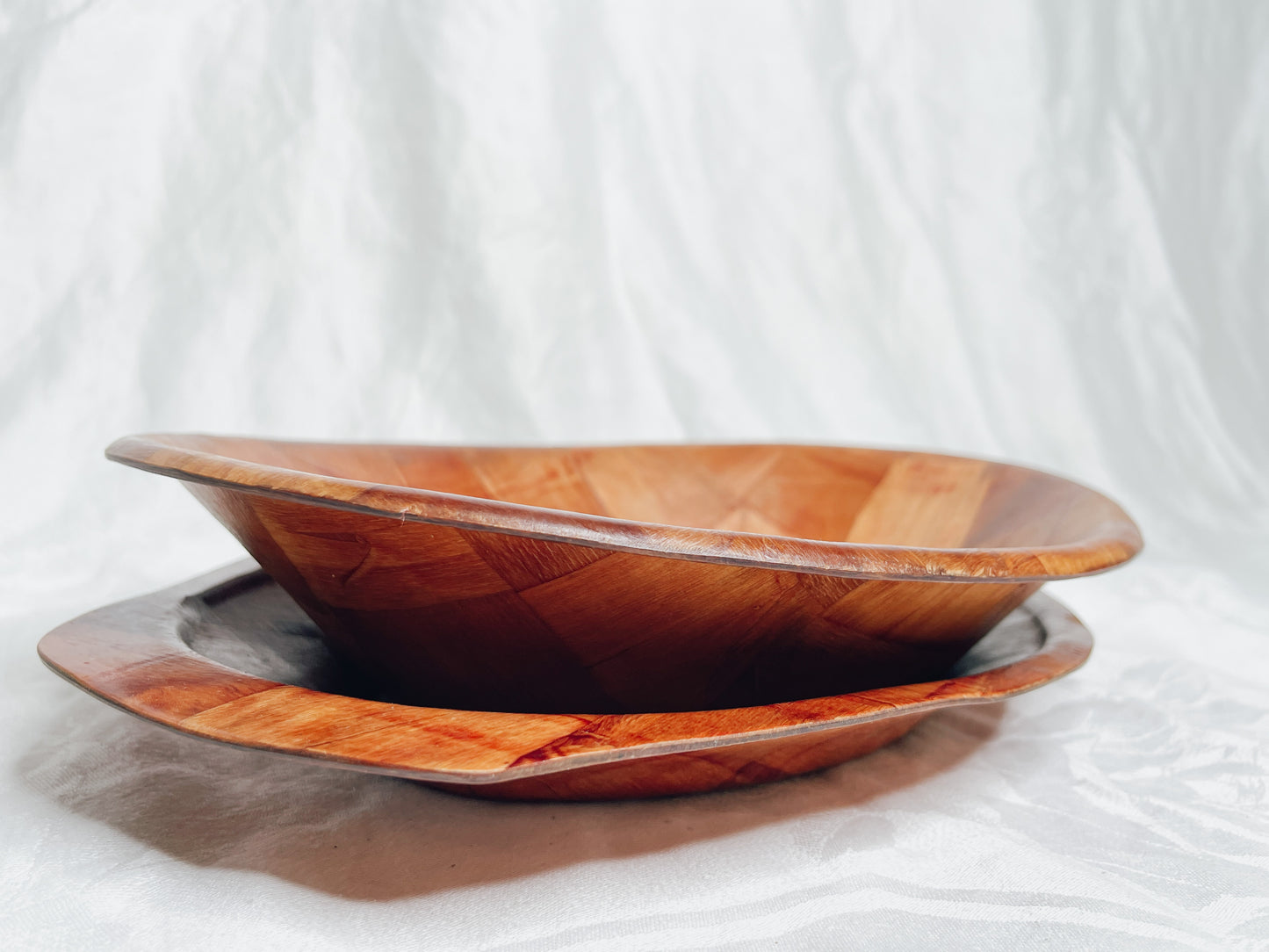 Vintage Winco Wooden Tray and Bowl set