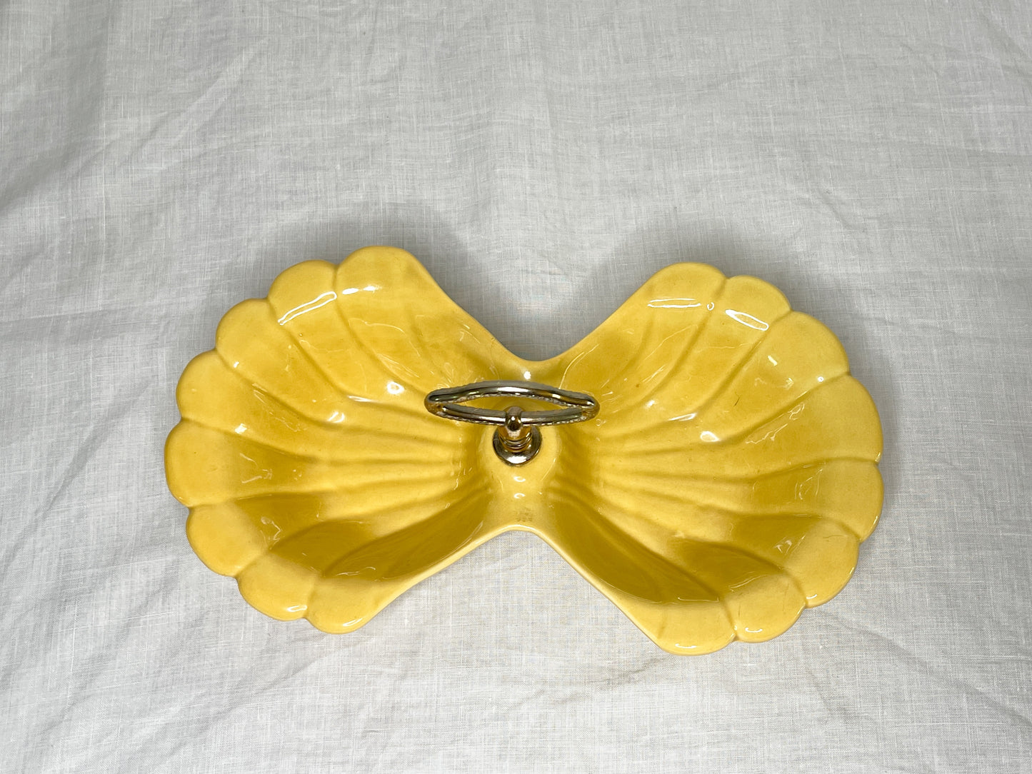 Vintage Ceramic Double Shell Serving Dish.