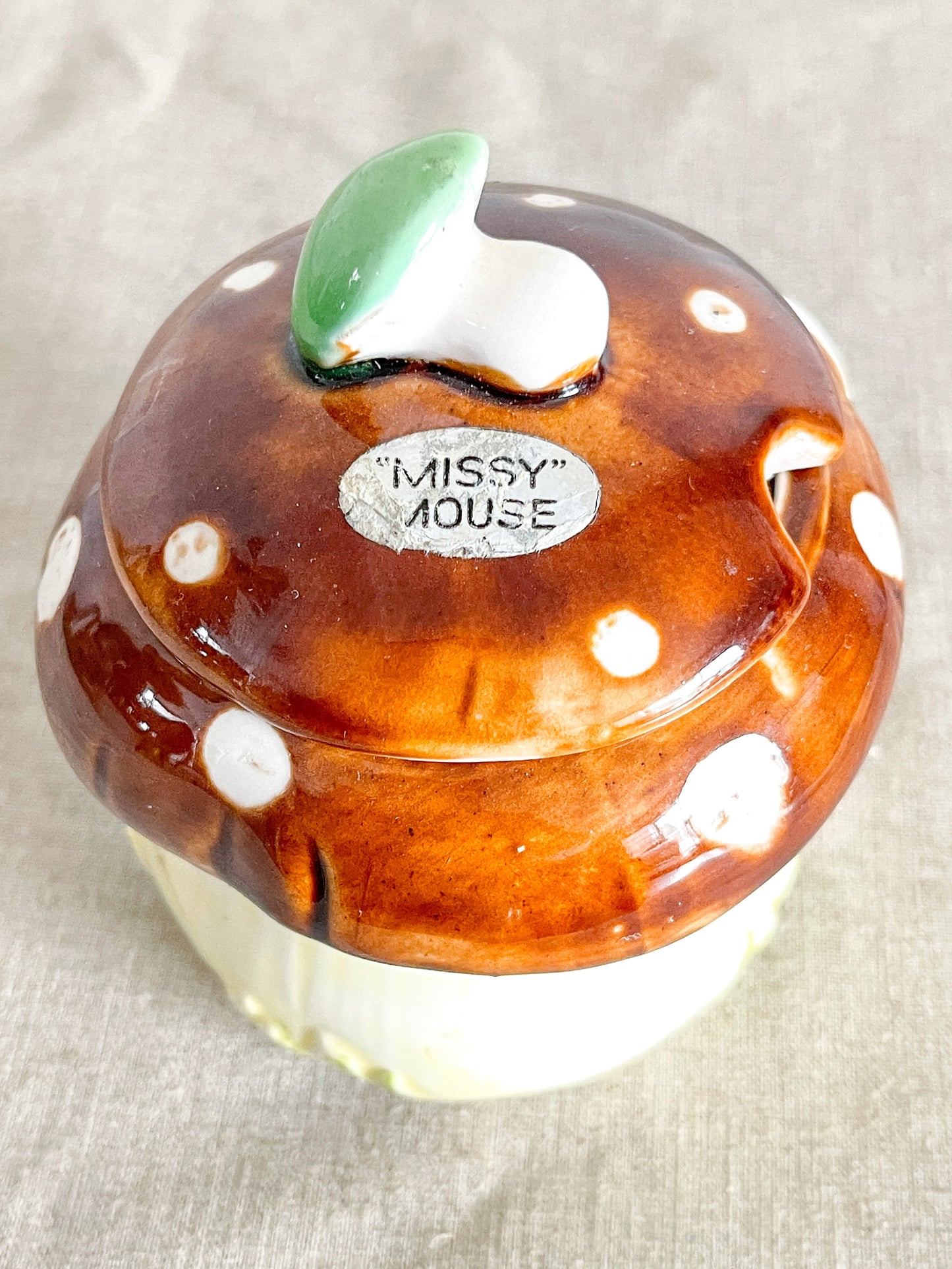 Enesco "Missy Mouse" Condiment Dish, Sugar Dish, With Lid