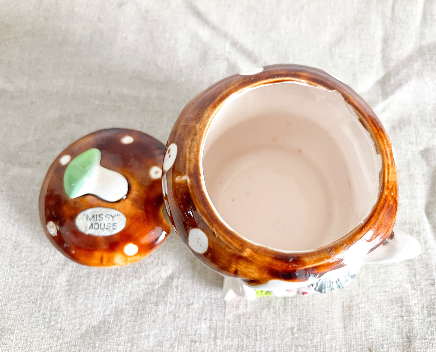 Enesco "Missy Mouse" Condiment Dish, Sugar Dish, With Lid